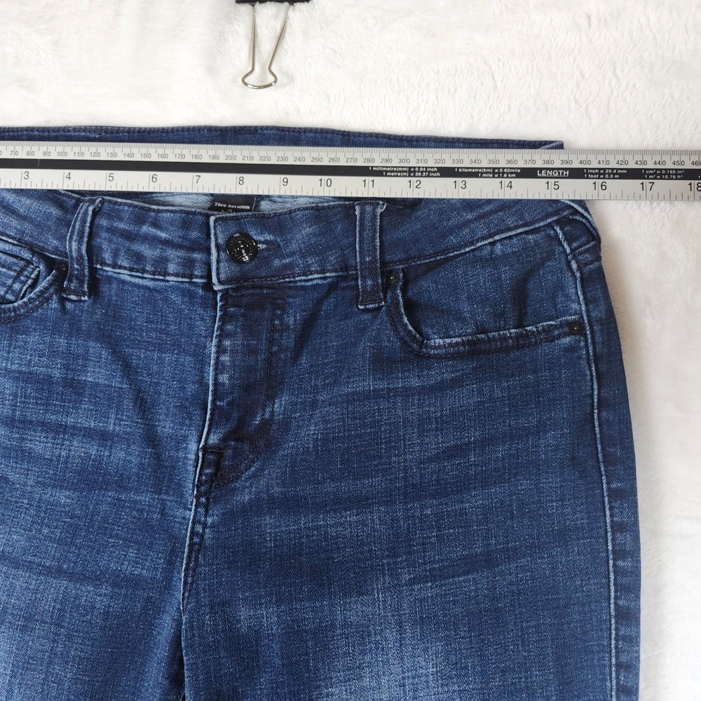 True Religion Becca Bootcut Jeans Womens 30 Blue Excellent Mid Rise Dark Wash - Picture 3 of 15